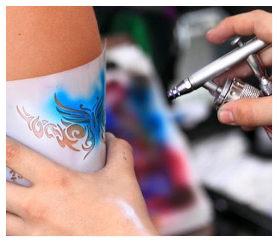 Temporary Spray Tattoo Kit (Spray 60ml, 6 Stencils) price in UAE | Amazon  UAE | kanbkam